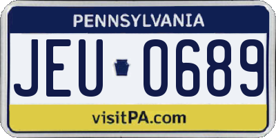 PA license plate JEU0689