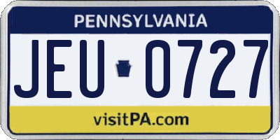 PA license plate JEU0727