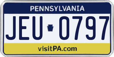 PA license plate JEU0797