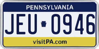 PA license plate JEU0946