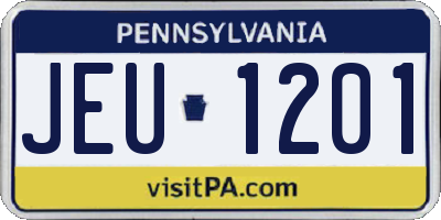PA license plate JEU1201