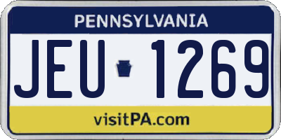 PA license plate JEU1269