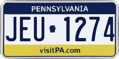 PA license plate JEU1274