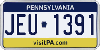 PA license plate JEU1391