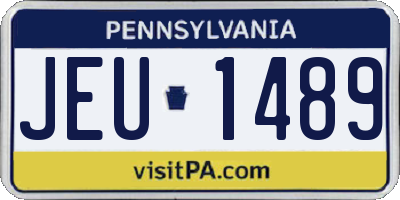 PA license plate JEU1489