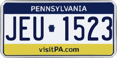PA license plate JEU1523