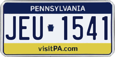 PA license plate JEU1541