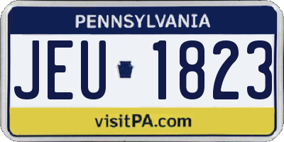 PA license plate JEU1823