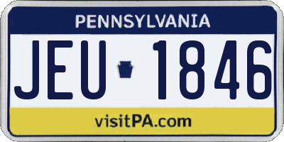 PA license plate JEU1846