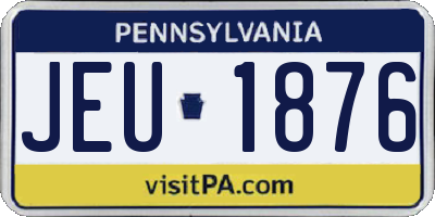 PA license plate JEU1876