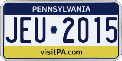 PA license plate JEU2015