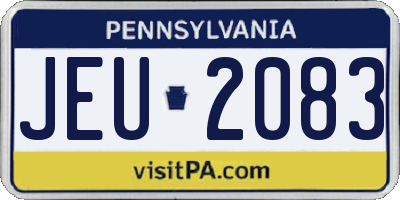 PA license plate JEU2083