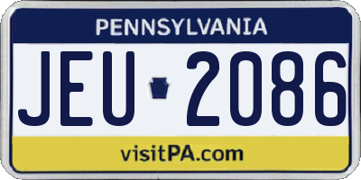 PA license plate JEU2086