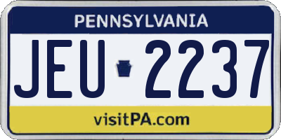 PA license plate JEU2237