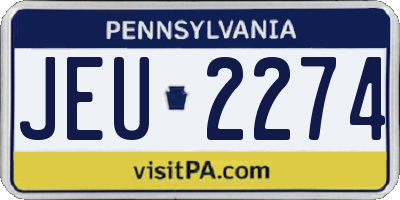 PA license plate JEU2274