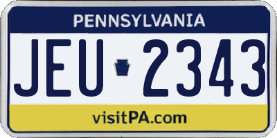 PA license plate JEU2343