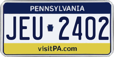 PA license plate JEU2402