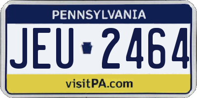 PA license plate JEU2464