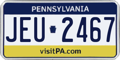 PA license plate JEU2467