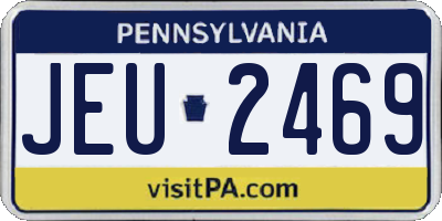PA license plate JEU2469