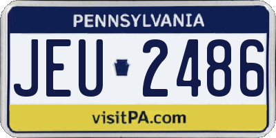 PA license plate JEU2486