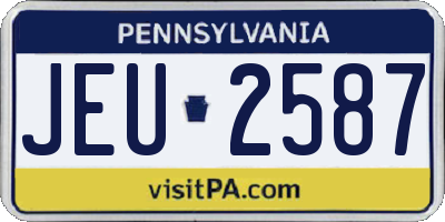 PA license plate JEU2587