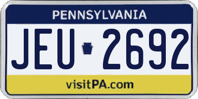 PA license plate JEU2692