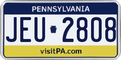 PA license plate JEU2808