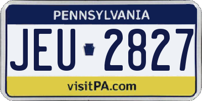 PA license plate JEU2827