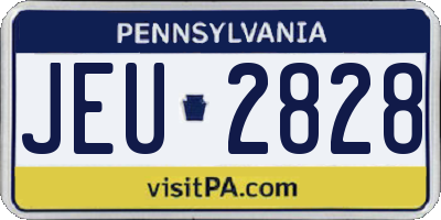 PA license plate JEU2828