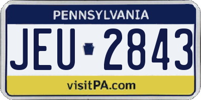 PA license plate JEU2843