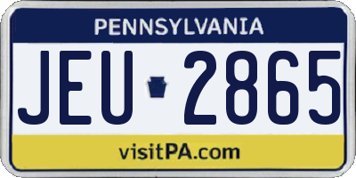 PA license plate JEU2865