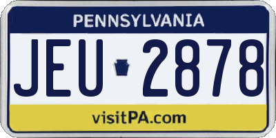 PA license plate JEU2878