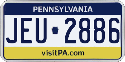PA license plate JEU2886