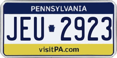 PA license plate JEU2923