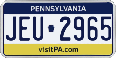 PA license plate JEU2965