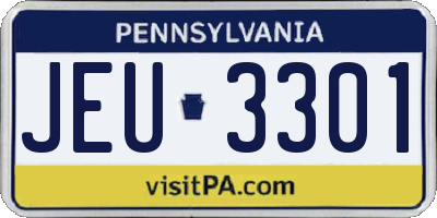 PA license plate JEU3301