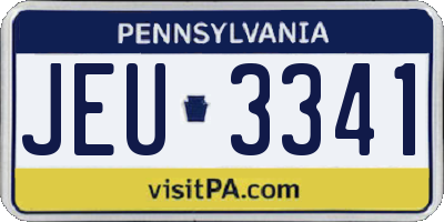 PA license plate JEU3341