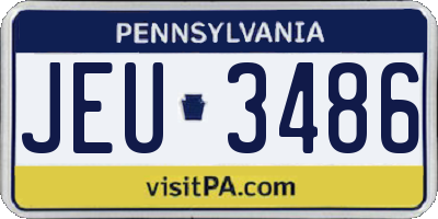 PA license plate JEU3486