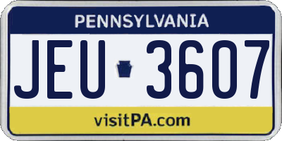 PA license plate JEU3607