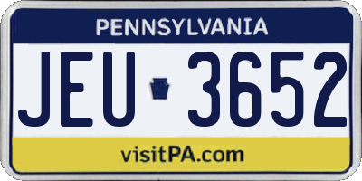 PA license plate JEU3652