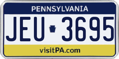 PA license plate JEU3695