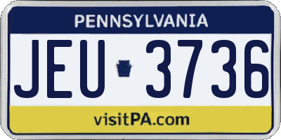 PA license plate JEU3736