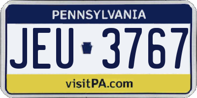 PA license plate JEU3767