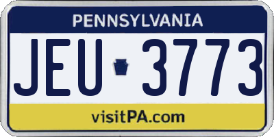 PA license plate JEU3773