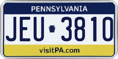 PA license plate JEU3810