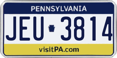 PA license plate JEU3814
