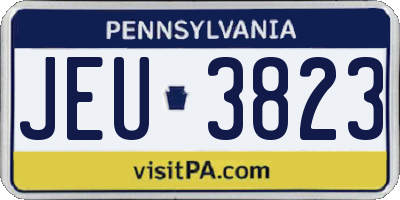 PA license plate JEU3823