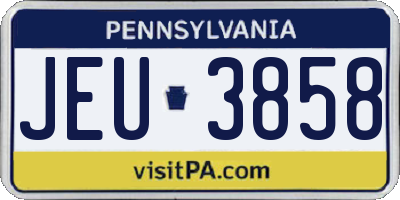 PA license plate JEU3858