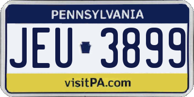 PA license plate JEU3899